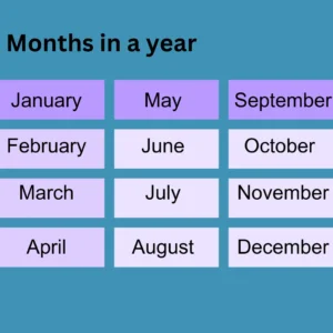 Months in a year by order